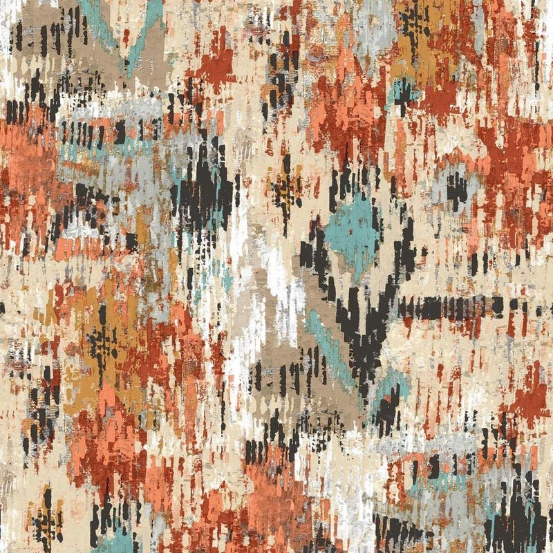 RoomMates RMK11247RL Orange Aztec Peel and Stick Wallpaper - Image 1